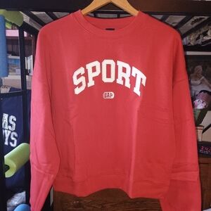 GAP Women's Bold Red Sport Crewneck Sweater